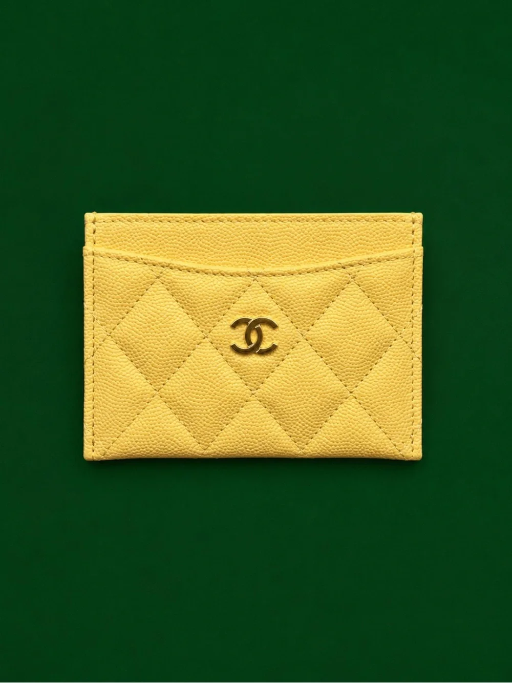 🔥CHANEL Classic Quilted Cardholder-butter yellow